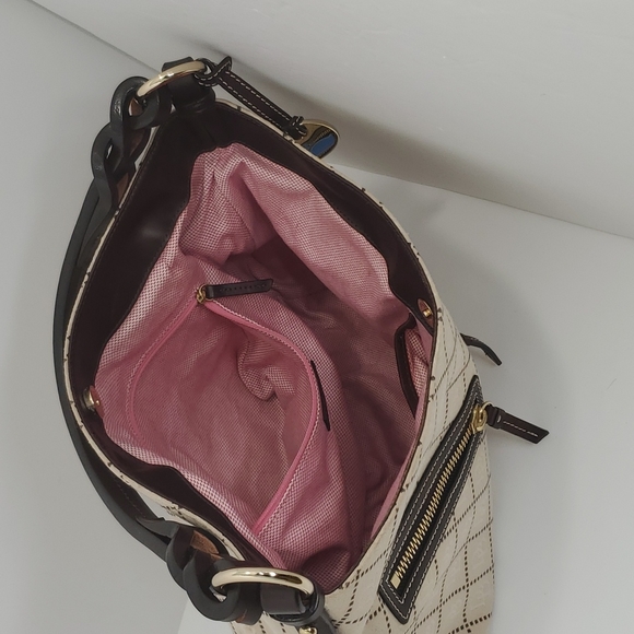 Dooney & Bourke Monogram Women Handbag, Medium, Light Beige and brown - Picture 12 of 16